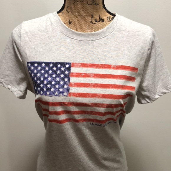 {Sonoma} Gray T Shirt With American Flag Graphic - Picture 3 of 8